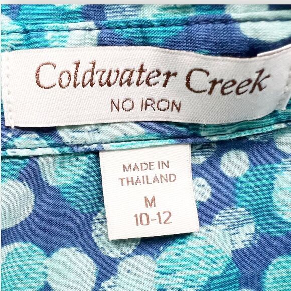 Coldwater Creek No Iron Casual Button Up Collared Shirt. Medium. 10-12. 10. 12. - Picture 7 of 9